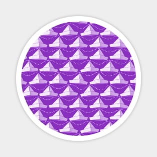 Paper Hats Pattern White Purple Magnet